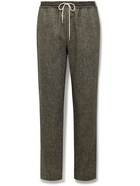 De Bonne Facture - Herringbone Wool Drawstring Trousers - Gray