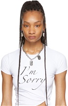 I'm Sorry by Petra Collins SSENSE Exclusive Silver Jiwinaia Edition 'Help' & 'God' Necklace
