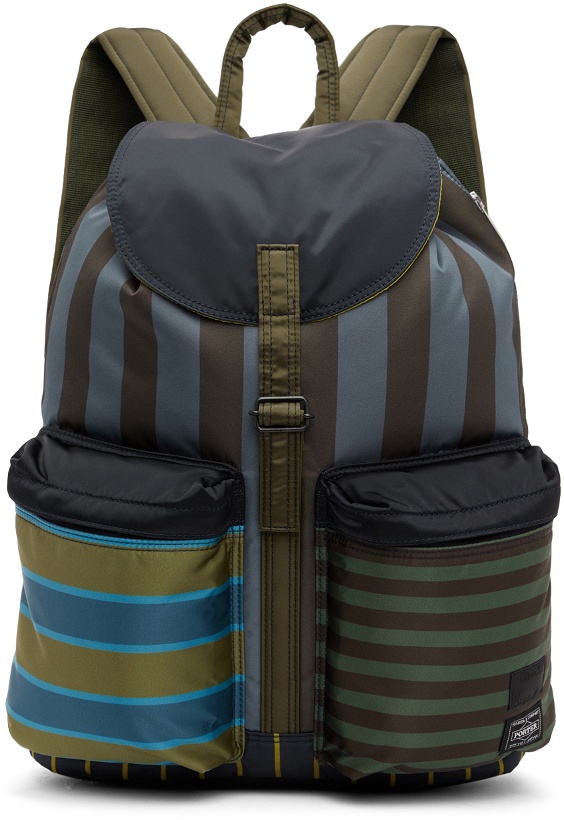 Photo: Paul Smith Blue & Khaki Porter-Yoshida & Co. Striped Backpack