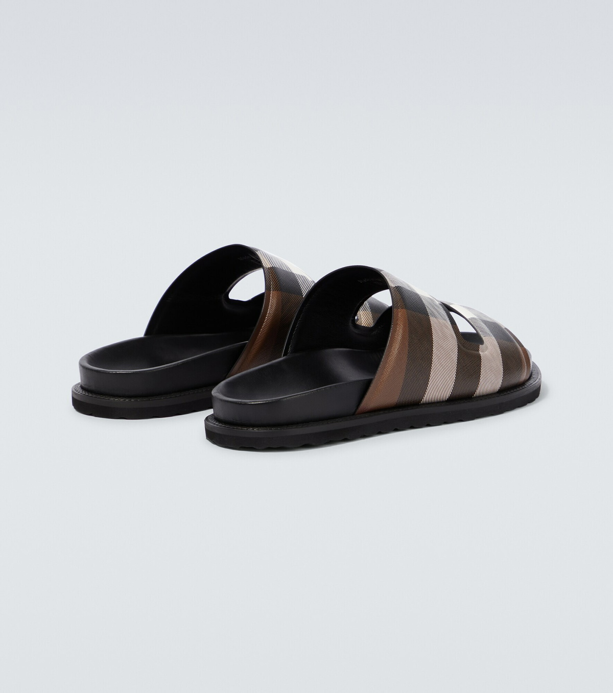 Burberry - Checked canvas slides