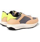 DUNHILL - Aerial Runner Rubber-Trimmed Mesh and Leather Sneakers - Brown