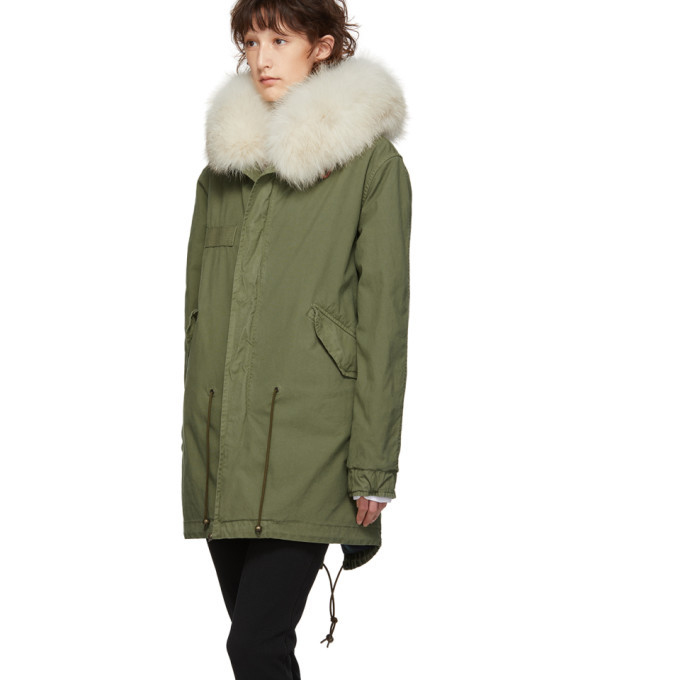Mr and Mrs Italy Green Midi Canvas Parka