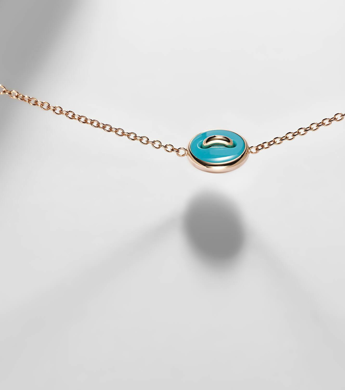 Pomellato Pom Pom Dot 18kt rose gold pendant bracelet with turquoise and diamonds