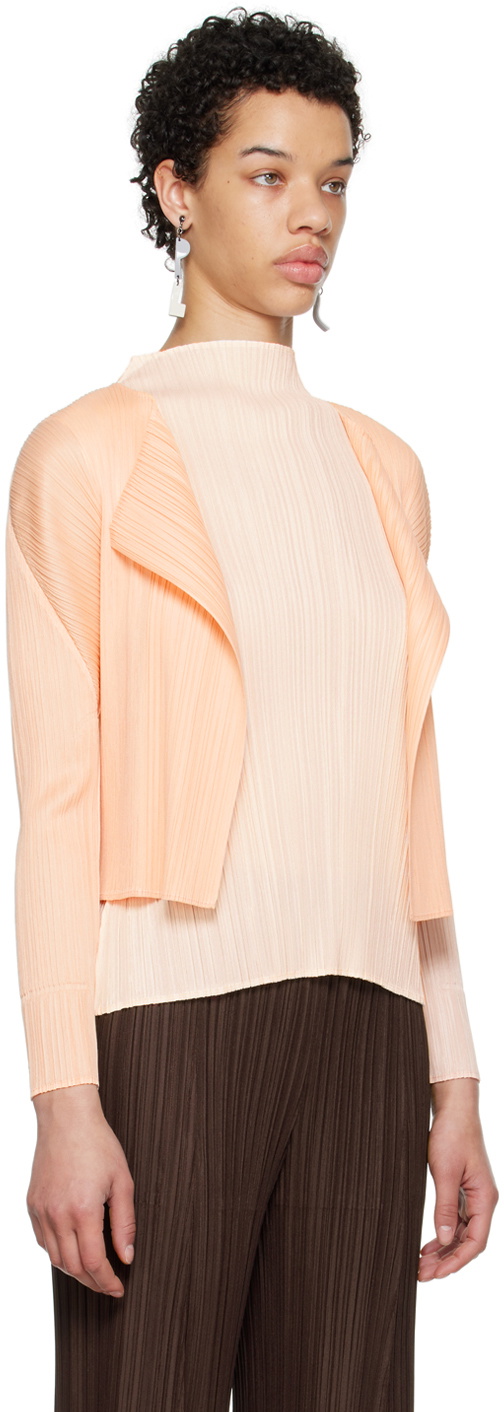 Pleats Please Issey Miyake Pink Monthly Colors May Cardigan Pleats