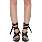 JW Anderson Black Lace-Up Ballerina Flats