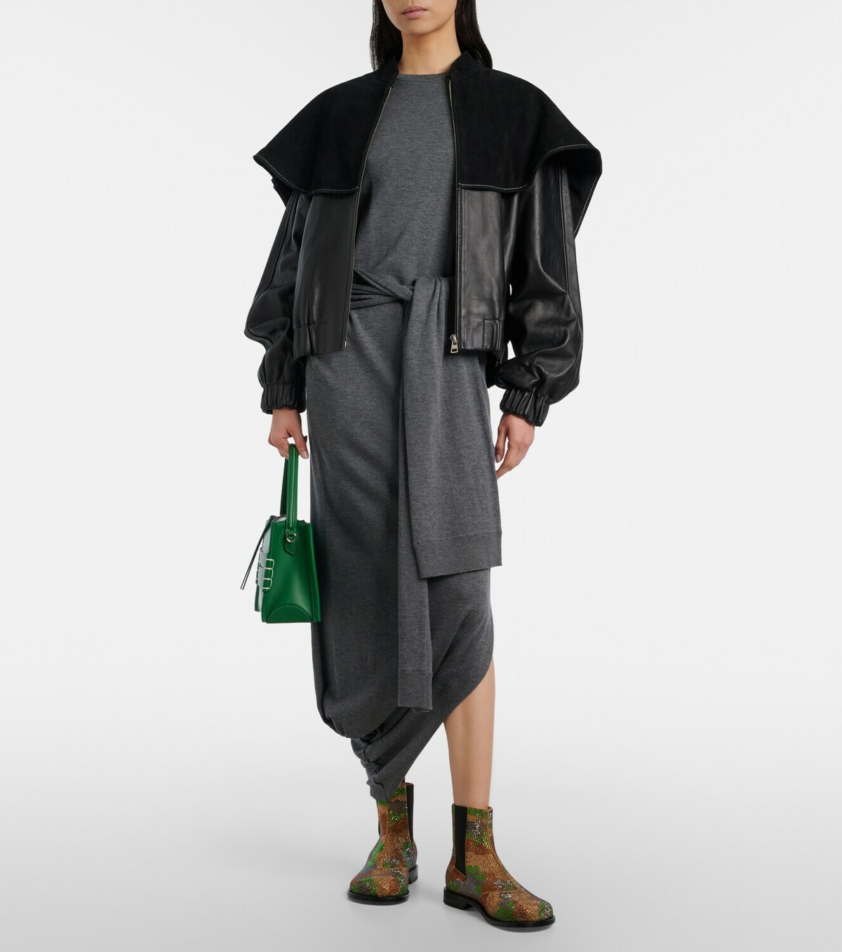 JW Anderson Camouflage embellished suede Chelsea boots