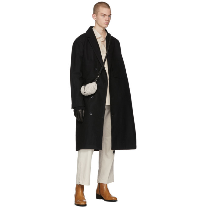 LHomme Rouge Black Recycled Wool Coat
