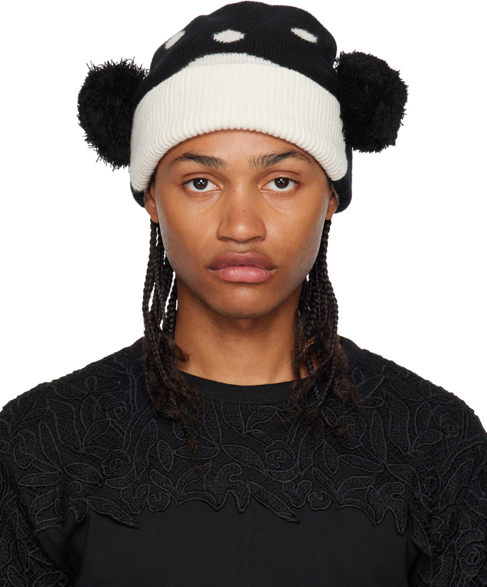 Walter Van Beirendonck Black & Off-White Walter Beanie Walter Van Beirendonck Black & Off-White Walter Beanie