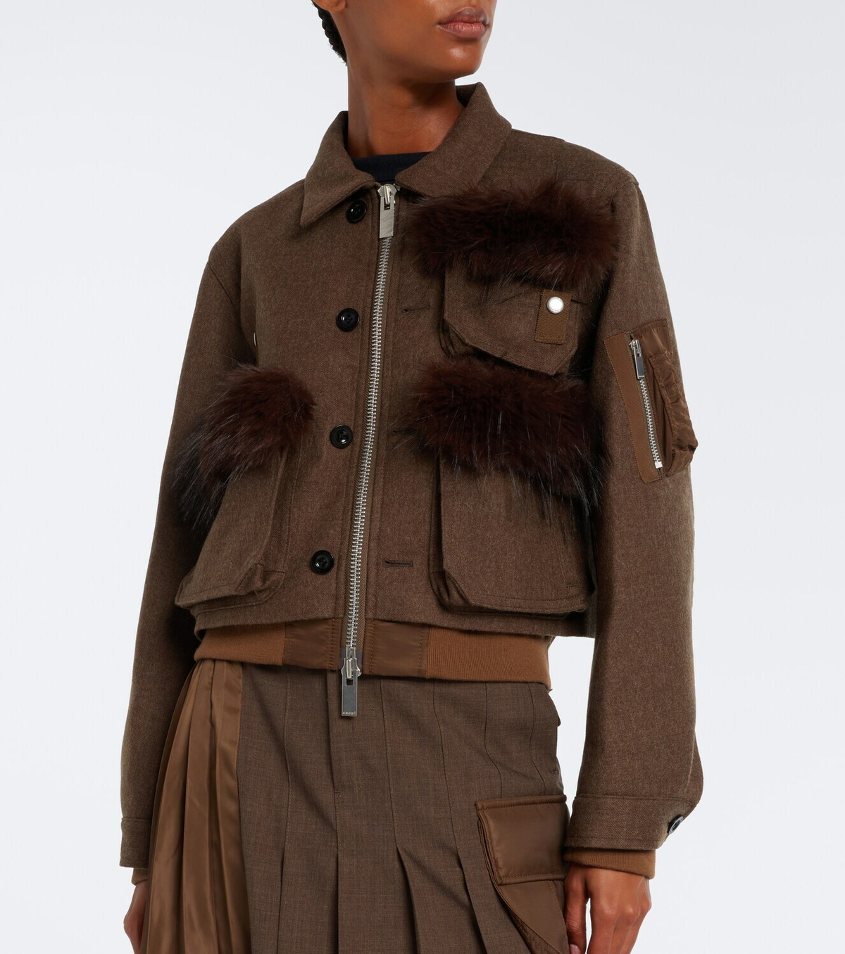 Sacai Wool blouson jacket