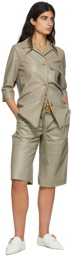 Aeron Khaki Leather Carson Shorts