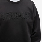 Versace Men's Applique Logo Crew Sweat in Black