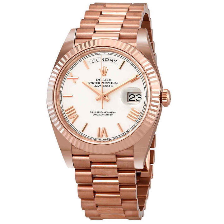 Photo: Rolex Day- Date White Dial Automatic Mens 18kt Everose Gold President Watch 228235WRP