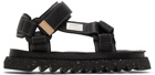 Marsèll Black Suicoke Edition DEPA MMSU01 Sandals