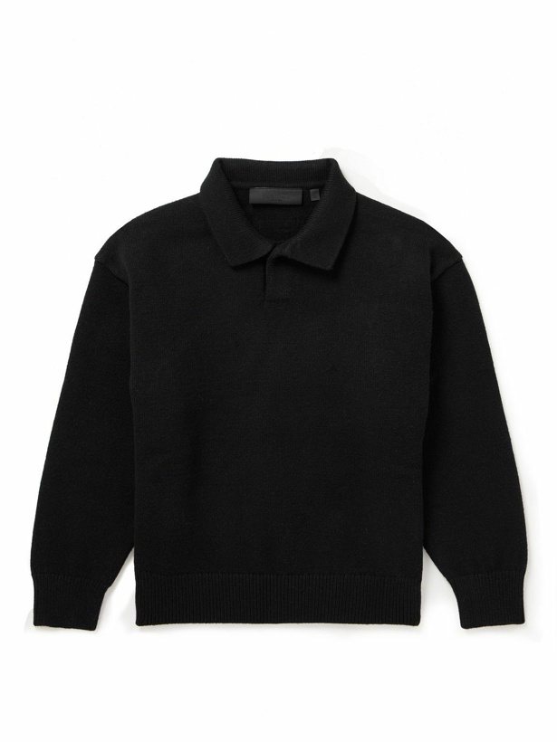 Photo: Fear of God Essentials Kids - Knitted Polo Shirt - Black