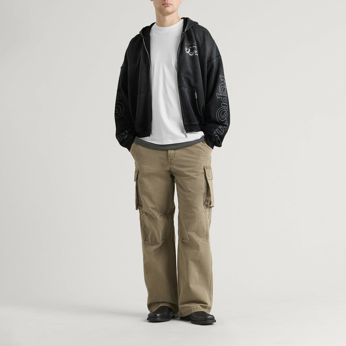 Represent Men's Beach Boys Endless Summer Zip Through Hoodie in Stained Black