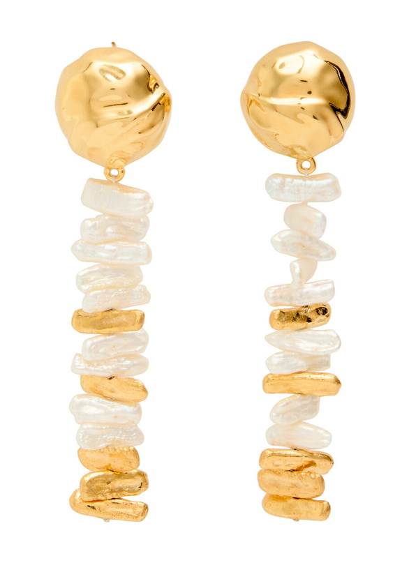 Photo: Joanna Laura Constantine Orbs Two-toned Drop Earrings - Gold - One Size
