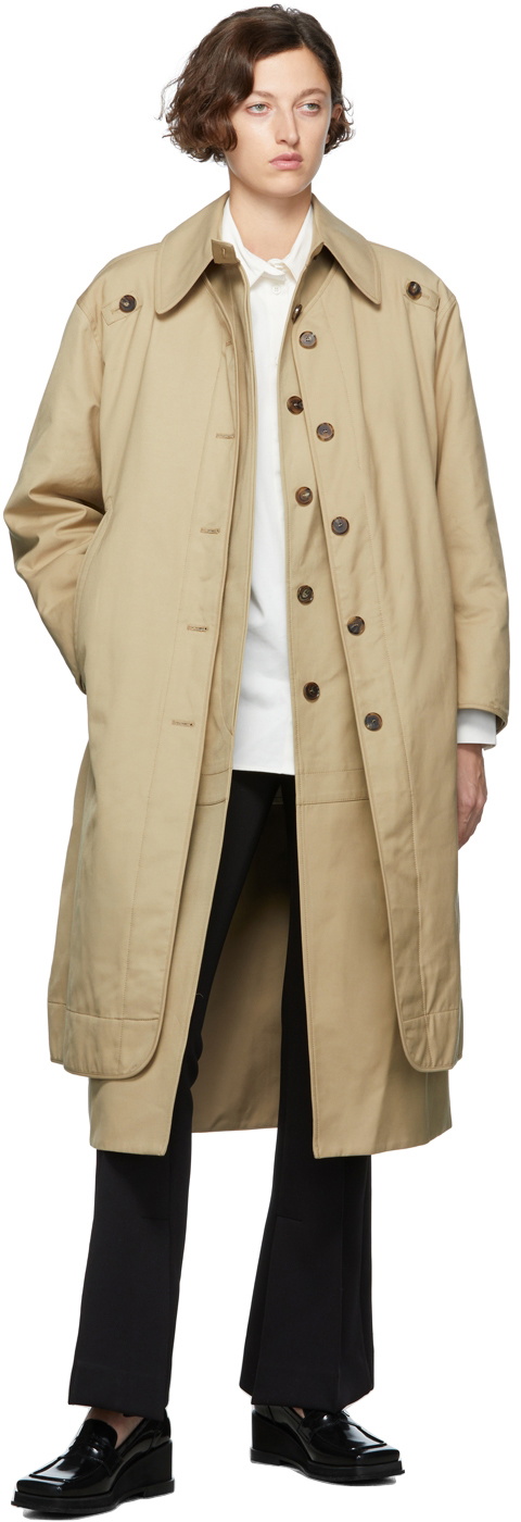 Recto Beige Two-In-One Trench Coat Recto