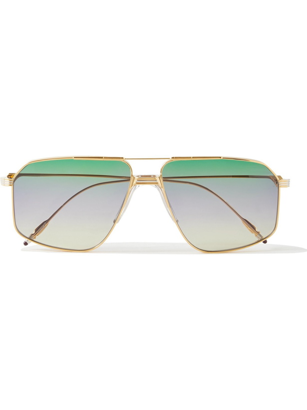 Photo: JACQUES MARIE MAGE - George Cortina Jagger Aviator-Style Gold-Tone Sunglasses - Gold