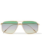 JACQUES MARIE MAGE - George Cortina Jagger Aviator-Style Gold-Tone Sunglasses - Gold