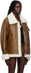 VTMNTS Brown Buckle Leather Jacket