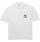 Altea - Embroidered Linen Polo Shirt - White