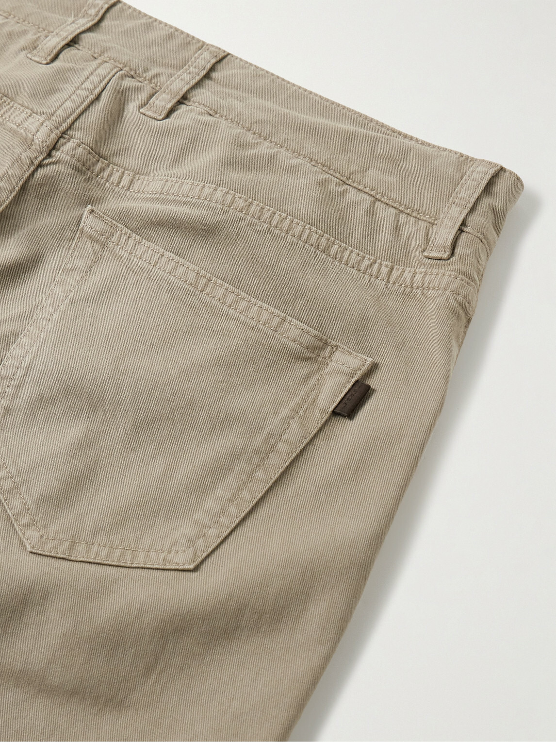 Purdey - Slim-Fit Straight-Leg Cotton-Blend Twill Trousers - Neutrals