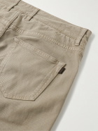 Purdey - Slim-Fit Straight-Leg Cotton-Blend Twill Trousers - Neutrals