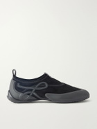 LOEWE - Grip Aqua Rubber-Trimmed Stretch Suede Sneakers - Black