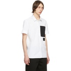 Neil Barrett White Black Pocket Short Sleeve Shirt