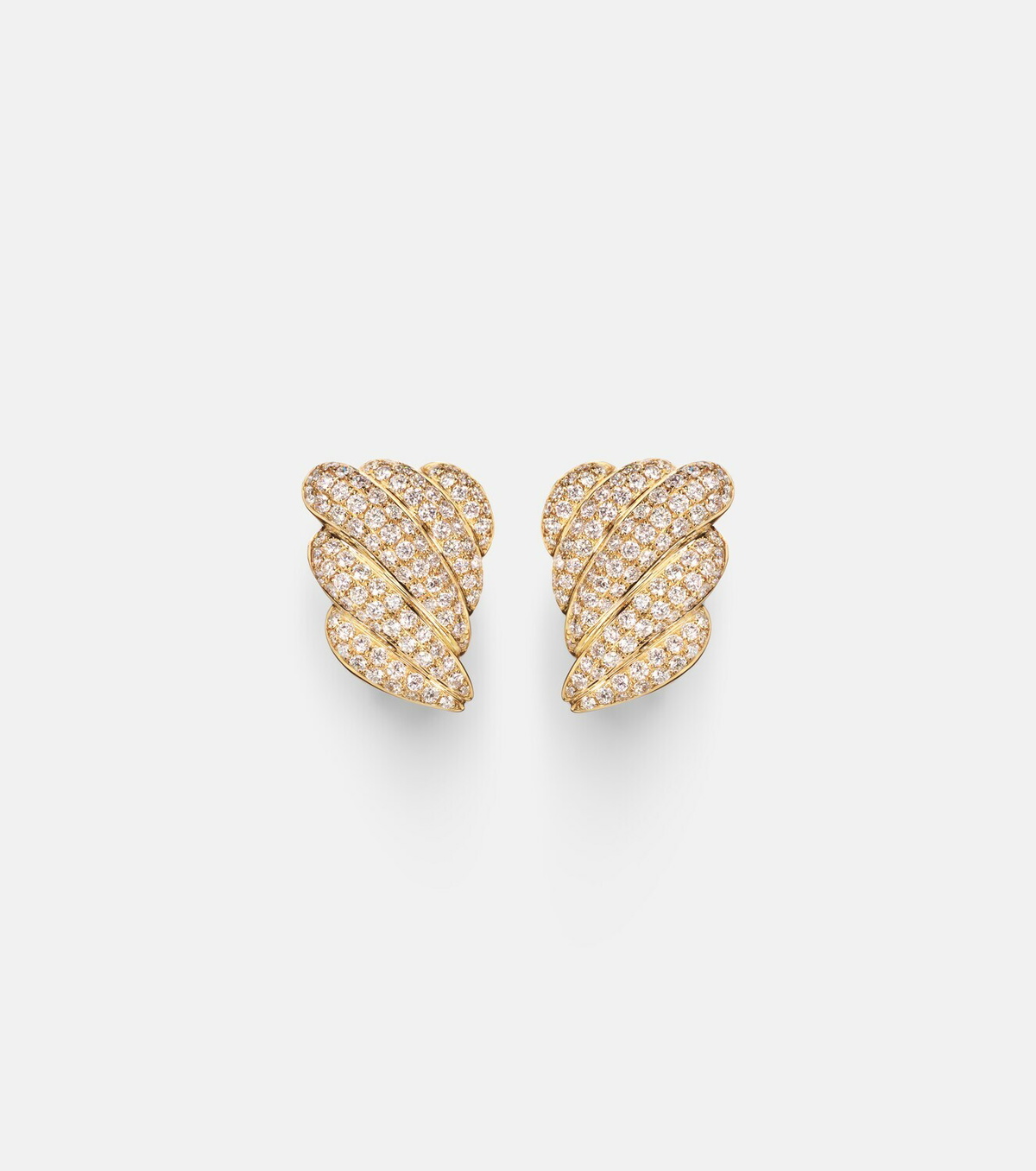 Anita Ko Croissant 18kt gold earrings with diamonds
