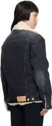 AMI Paris Gray Trucker Denim Jacket