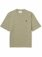 AMI PARIS - Logo-Embroidered Cotton-Jersey T-Shirt - Green