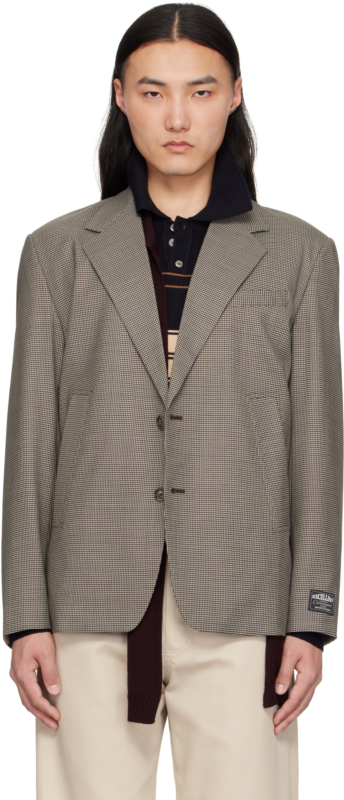 Commission Brown Houndstooth Varsity Blazer