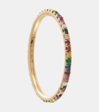 Ileana Makri Thread Band 18kt gold ring with diamonds, rubies and sapphires