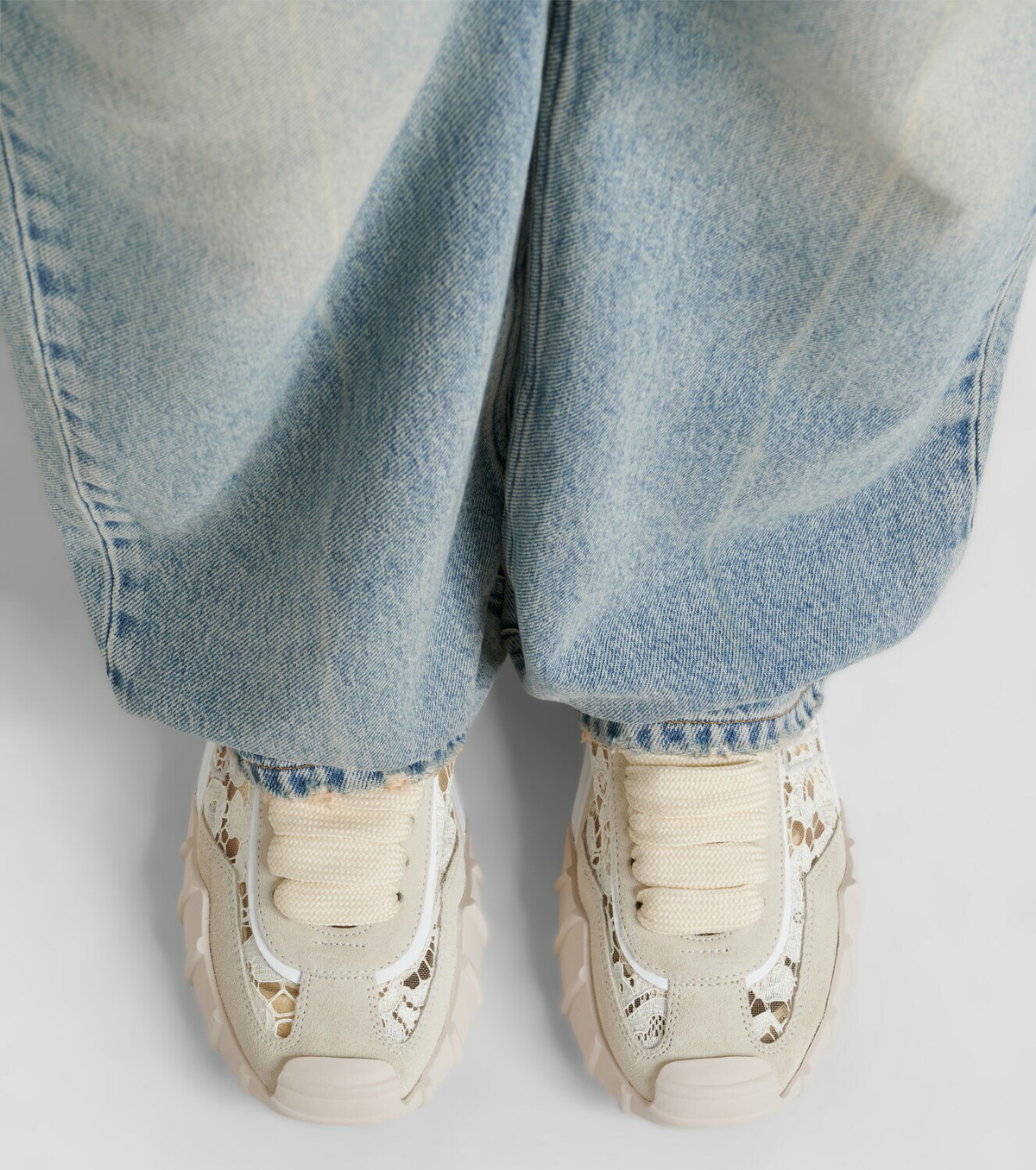 Dolce&Gabbana Runner suede-trimmed lace sneakers