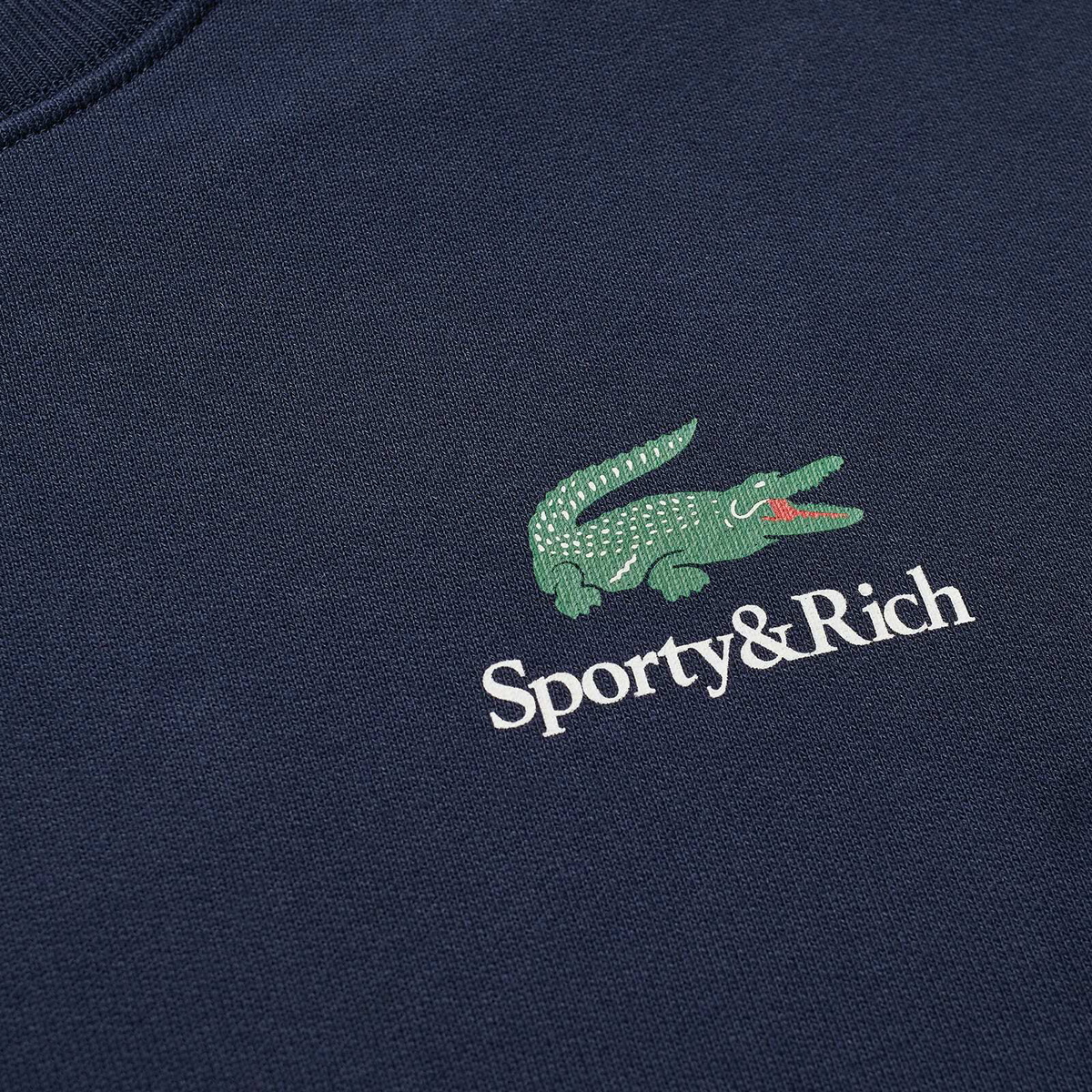 Sporty & Rich x Lacoste Play Tennis Crew Sweat in Marine/Farine 