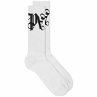 Palm Angels Men's Monogram Logo Socks in White