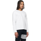 Thom Browne White Milano Cotton 4-Bar T-shirt