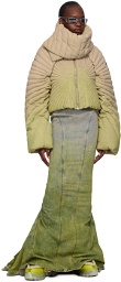 Rick Owens Taupe & Green Moncler Edition Radiance Down Jacket
