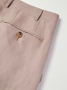 Canali - Straight-Leg Linen and Silk-Blend Suit Trousers - Pink