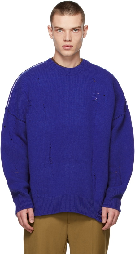 Photo: ADER error Blue Knit Argon Crewneck