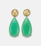Octavia Elizabeth Imogen 18kt gold drop earrings with chrysoprase and diamonds