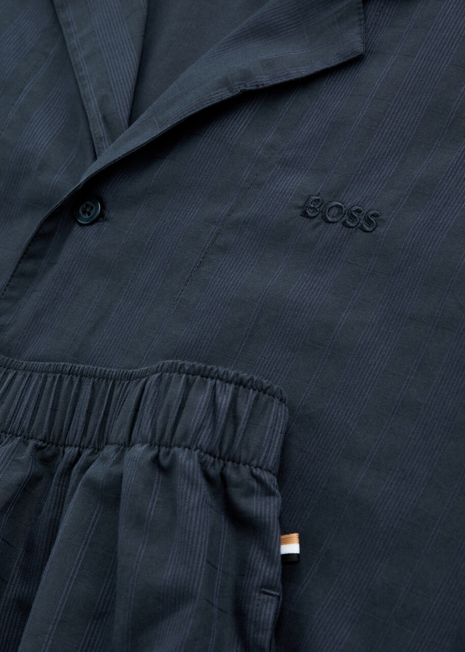 Boss Striped Cotton Pyjama set Blue