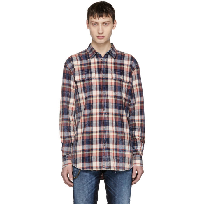 Photo: Dsquared2 Multicolor Bleached Check Shirt 