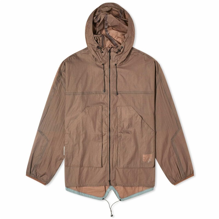 Photo: Purple Mountain Observatory Men's Fishtail Ripstop Hooded Jacket in Brown