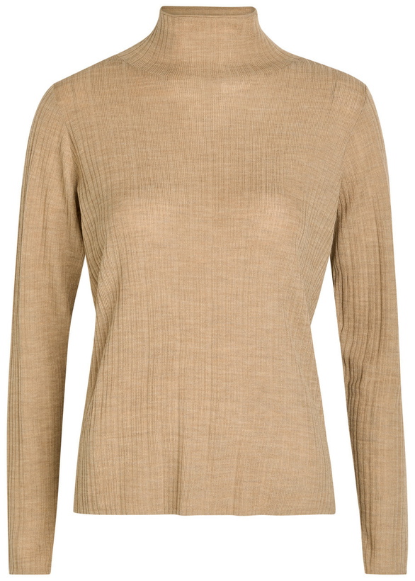 Photo: Eileen Fisher Ribbed Merino Wool top Beige