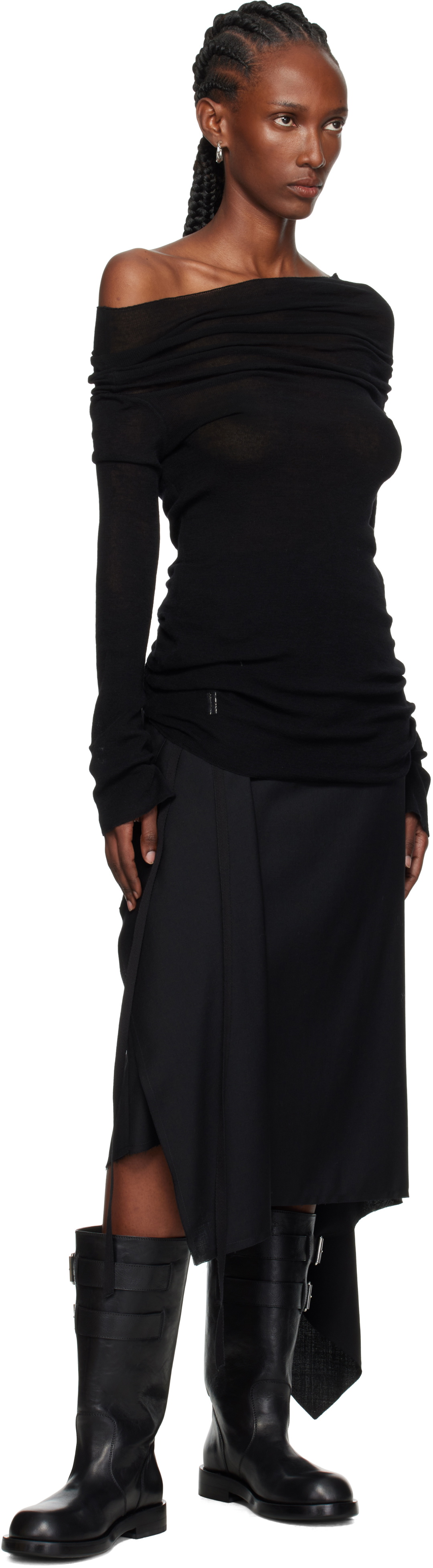 Ann Demeulemeester Black TIzziana Knitted Long Sleeve T-shirt
