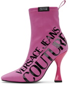 Versace Jeans Couture Pink Logo Lottie Boots