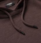 Fendi - Logo-Trimmed Cotton, Wool, Silk and Cashmere-Blend Hoodie - Men - Brown