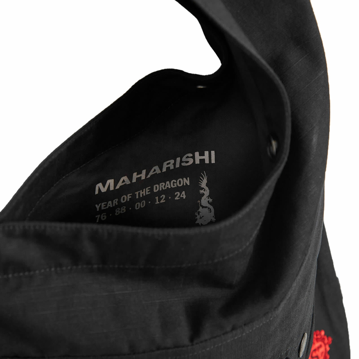 END. x Maharishi Men's 23Rd Seal Embroidered Sling Bag in Black 
